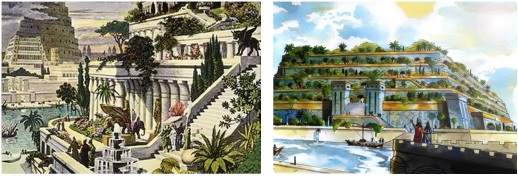 Hình ảnh mô phỏng vườn treo Babilon