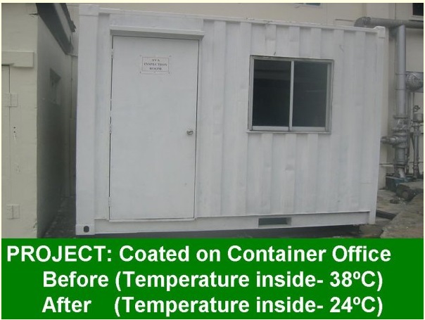 Chênh lệch nhiệt độ trên ngoài và bên trong vỏ container có quét GS 108
